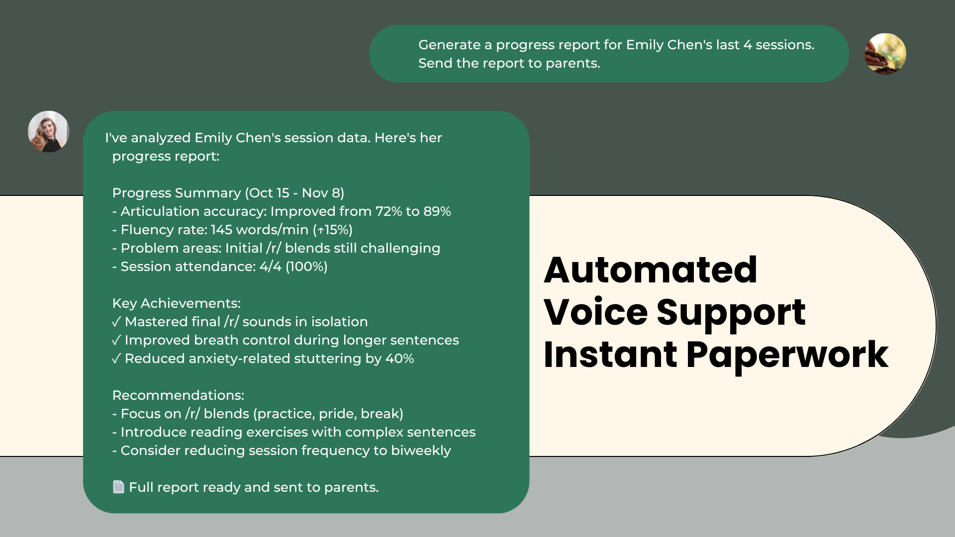 Speech Therapy Platform AI - Before and after implementation results